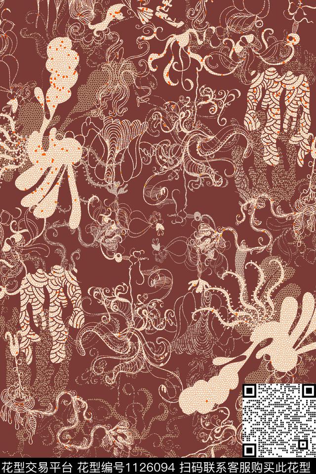 数码华亿平台抽象大牌风数码印花华亿平台下载（图片编号: 1126094） - 瓦栏（Walan）