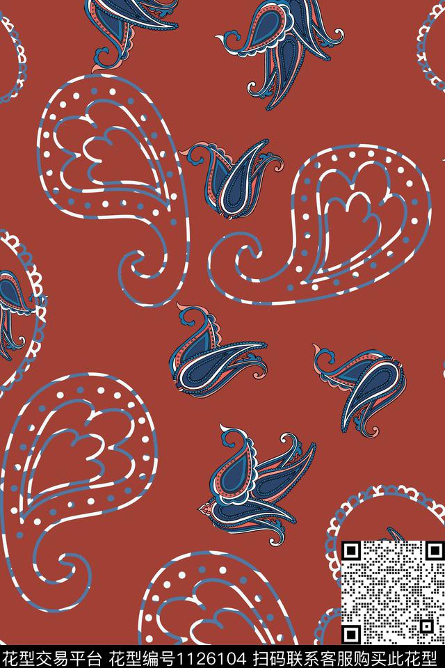 佩斯利佩斯利图案花纹组合传统印花华亿平台下载（图片编号: 1126104） - 瓦栏（Walan）