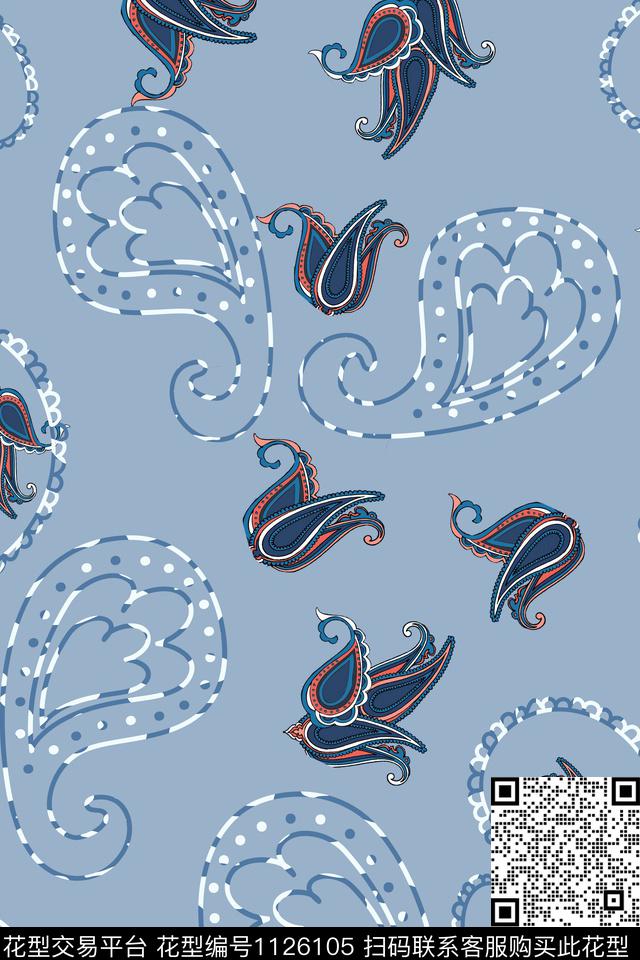 佩斯利佩斯利图案花纹组合传统印花华亿平台下载（图片编号: 1126105） - 瓦栏（Walan）