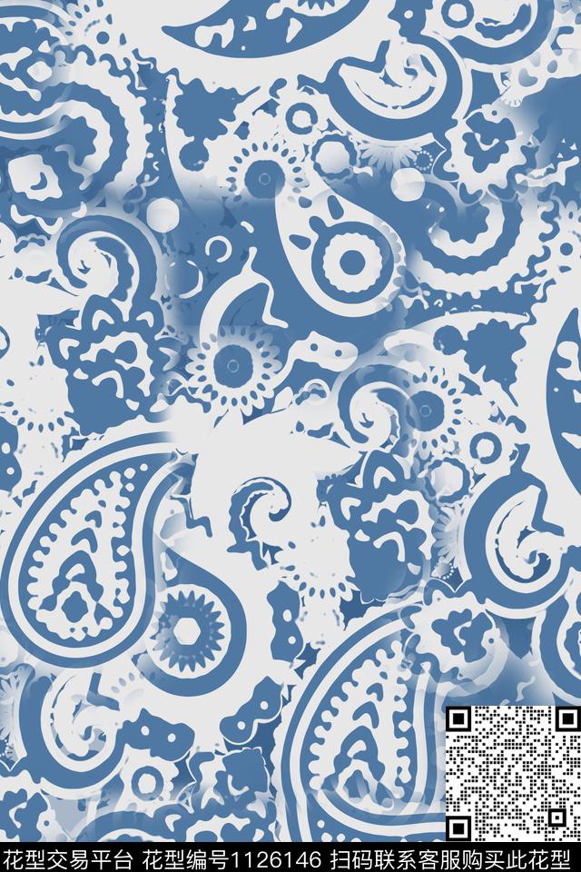 佩斯利佩斯利图案抽象传统印花华亿平台下载（图片编号: 1126146） - 瓦栏（Walan）