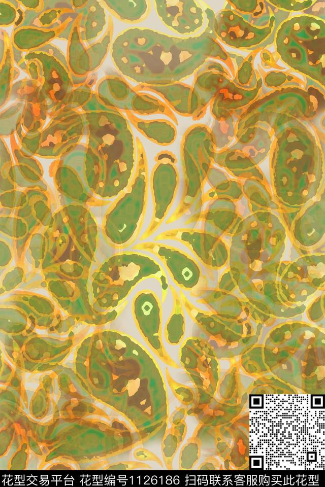 佩斯利图案佩斯利抽象数码印花华亿平台下载（图片编号: 1126186） - 瓦栏（Walan）