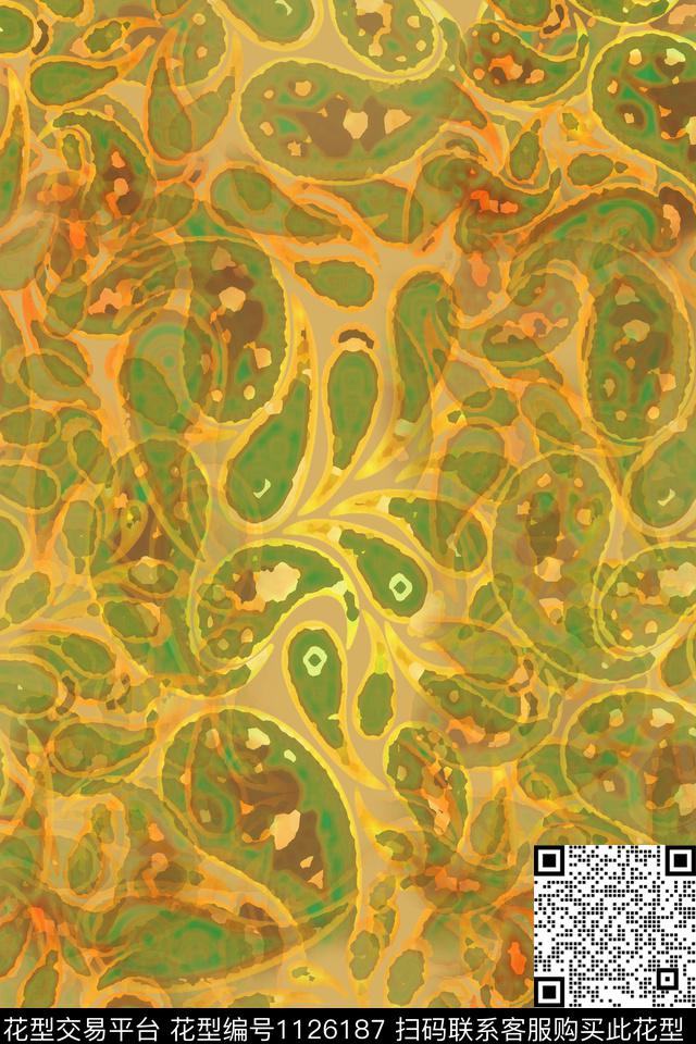 佩斯利图案佩斯利抽象数码印花华亿平台下载（图片编号: 1126187） - 瓦栏（Walan）