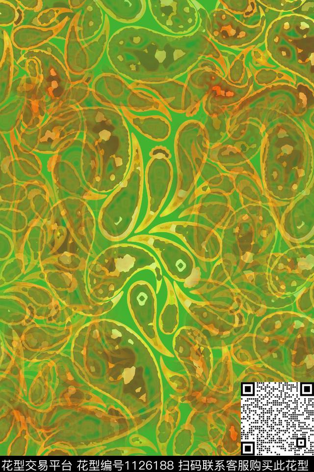 佩斯利图案佩斯利抽象数码印花华亿平台下载（图片编号: 1126188） - 瓦栏（Walan）