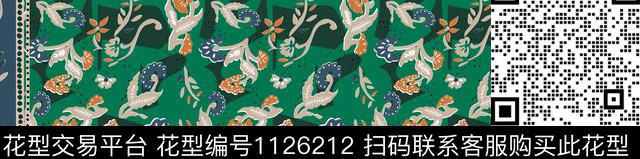 几何花卉大牌风传统印花华亿平台下载（图片编号: 1126212） - 瓦栏（Walan）