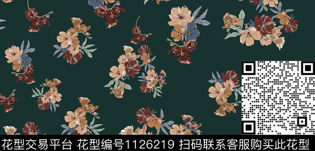 手绘花卉春夏华亿平台抽象传统印花华亿平台下载（图片编号: 1126219） - 瓦栏（Walan）