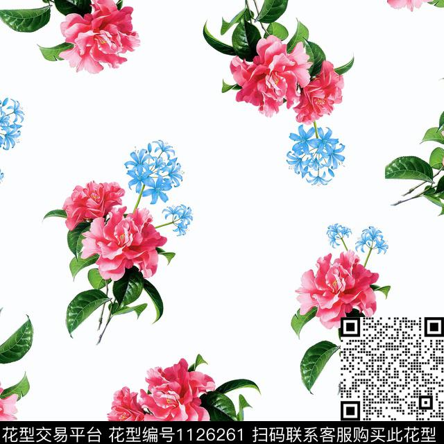 花卉热带华亿平台清爽底花卉传统印花华亿平台下载（图片编号: 1126261） - 瓦栏（Walan）