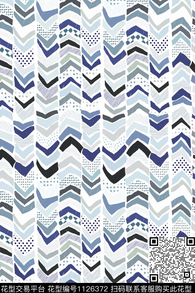 女装涂鸦几何数码印花华亿平台下载（图片编号: 1126372） - 瓦栏（Walan）