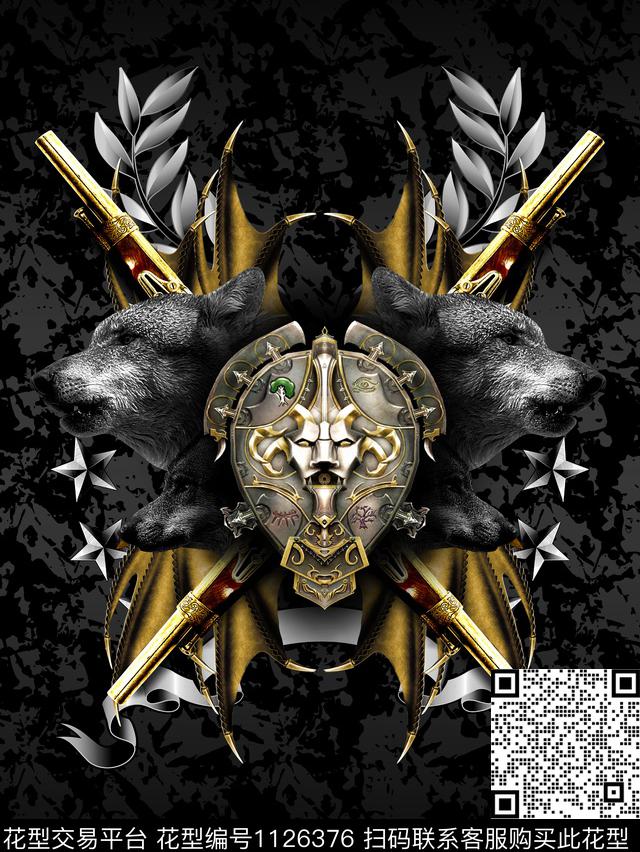 抽象潮牌字母数码印花华亿平台下载（图片编号: 1126376） - 瓦栏（Walan）