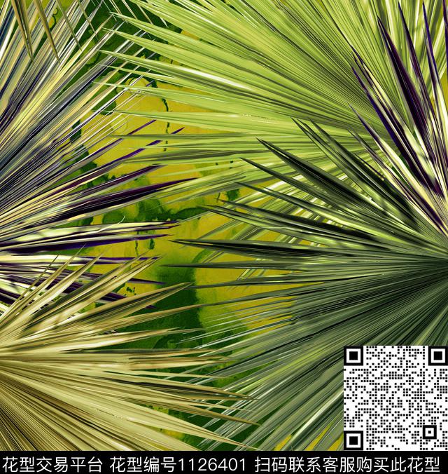 棕榈树热带华亿平台绿植树叶数码印花华亿平台下载（图片编号: 1126401） - 瓦栏（Walan）