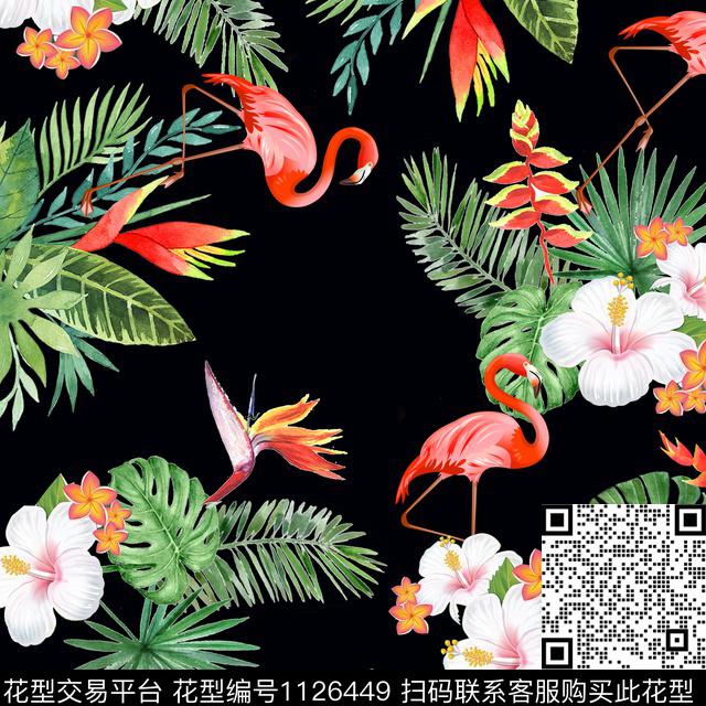 清爽底花卉花卉热带华亿平台传统印花华亿平台下载（图片编号: 1126449） - 瓦栏（Walan）