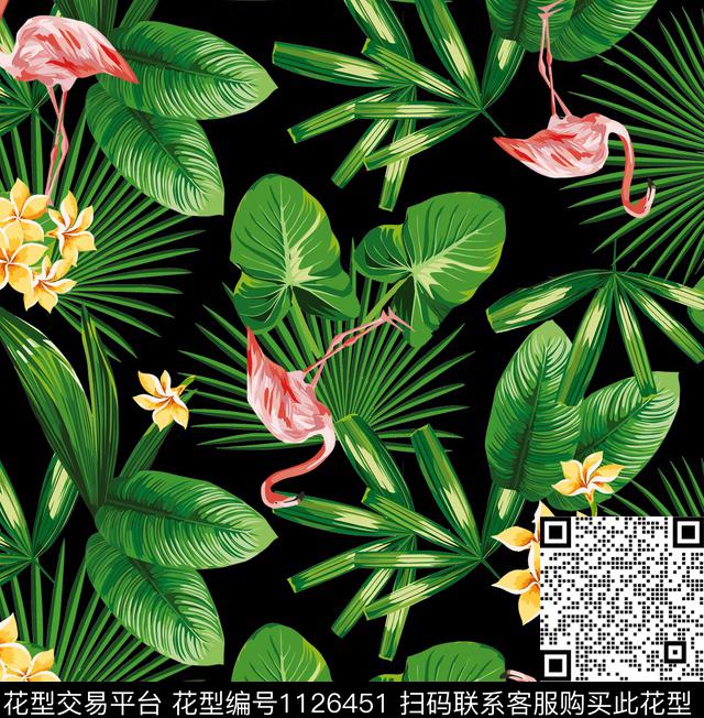 清爽底花卉花卉热带华亿平台传统印花华亿平台下载（图片编号: 1126451） - 瓦栏（Walan）