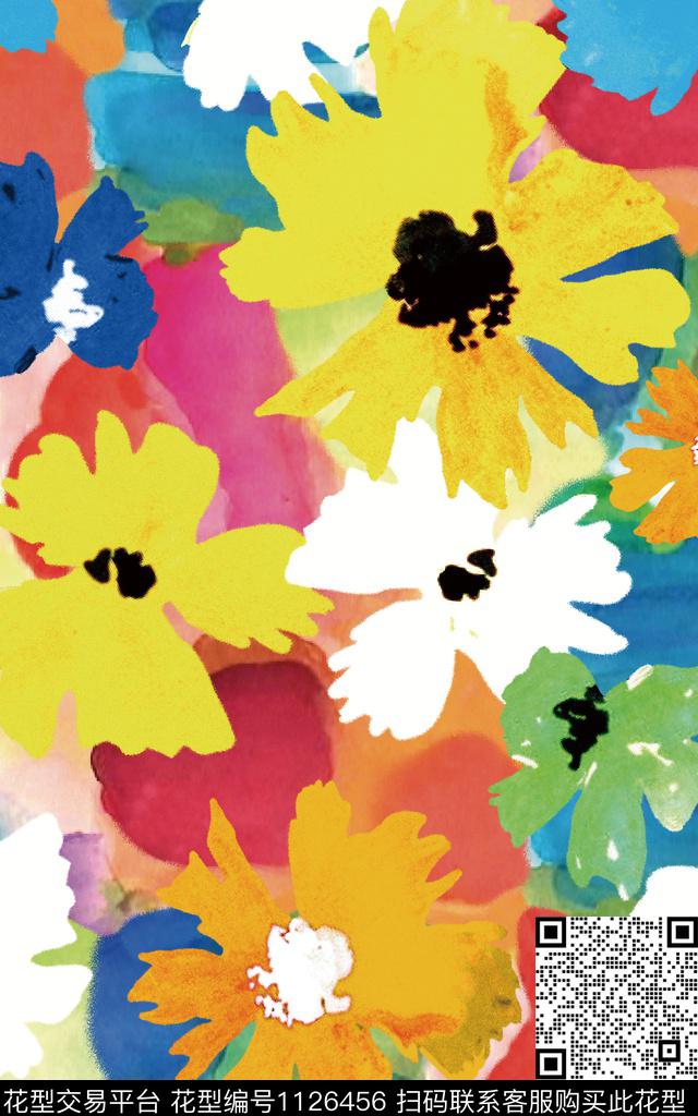 数码华亿平台肌理笔触数码印花华亿平台下载（图片编号: 1126456） - 瓦栏（Walan）