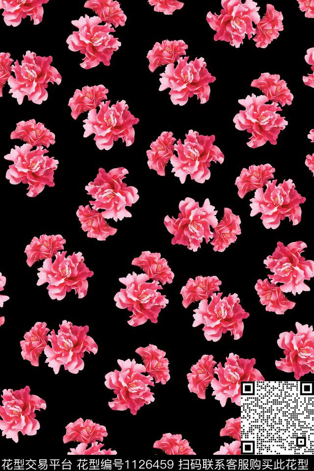 淑女花卉艺术数码印花华亿平台下载（图片编号: 1126459） - 瓦栏（Walan）