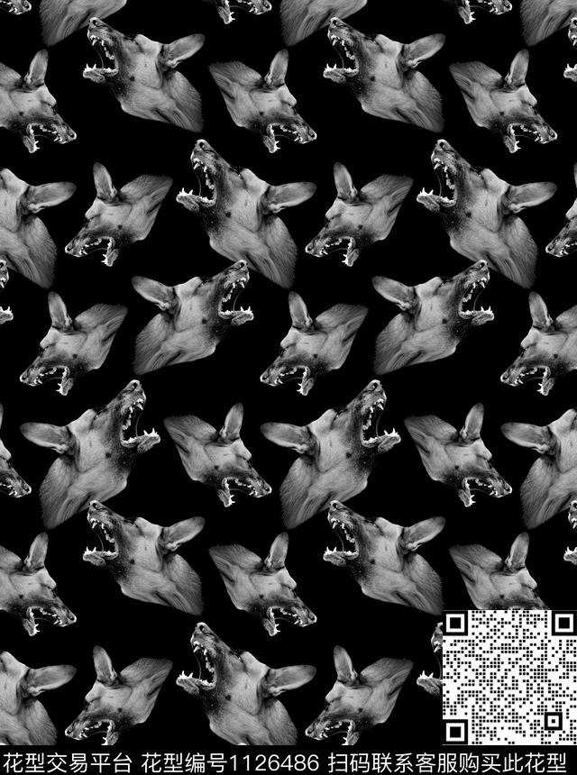 动物潮牌狼数码印花华亿平台下载（图片编号: 1126486） - 瓦栏（Walan）