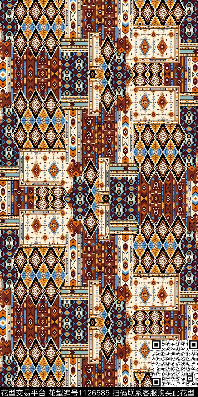 数码华亿平台抽象几何数码印花华亿平台下载（图片编号: 1126585） - 瓦栏（Walan）