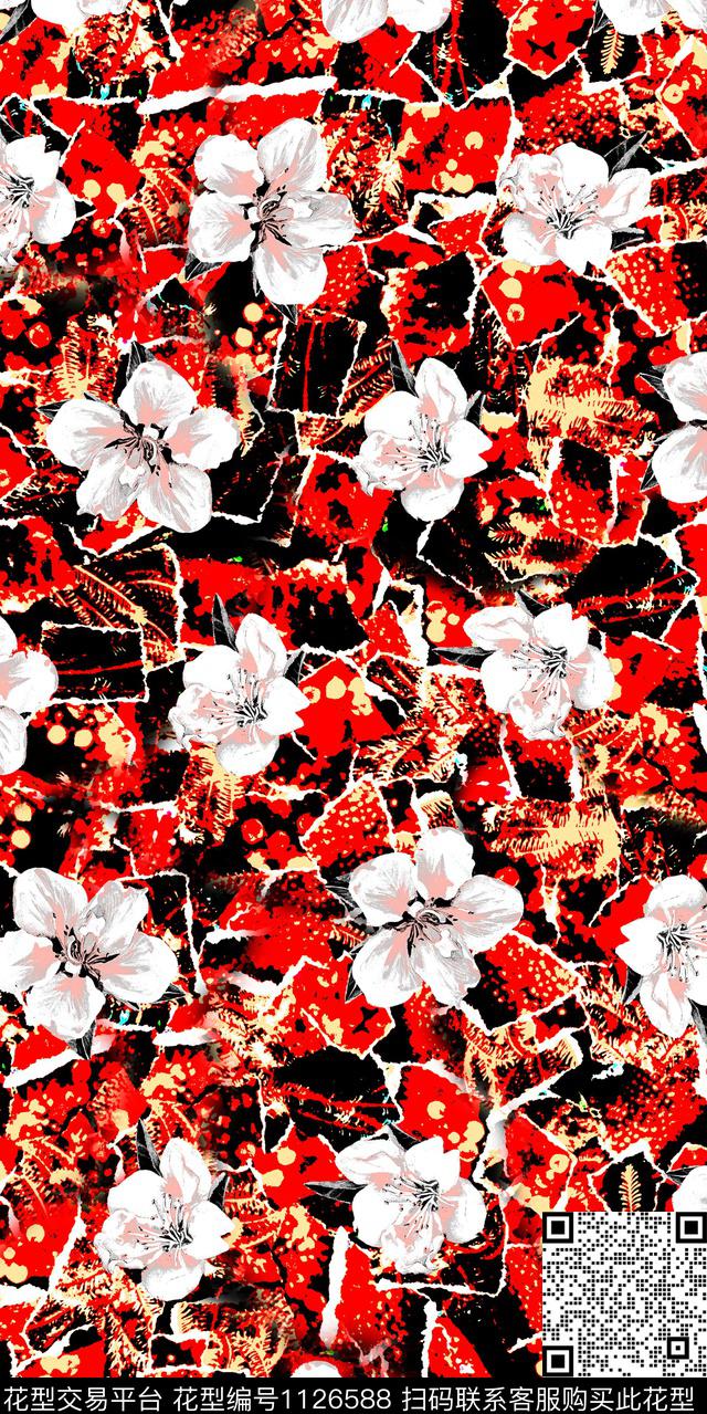数码华亿平台花卉民族风数码印花华亿平台下载（图片编号: 1126588） - 瓦栏（Walan）
