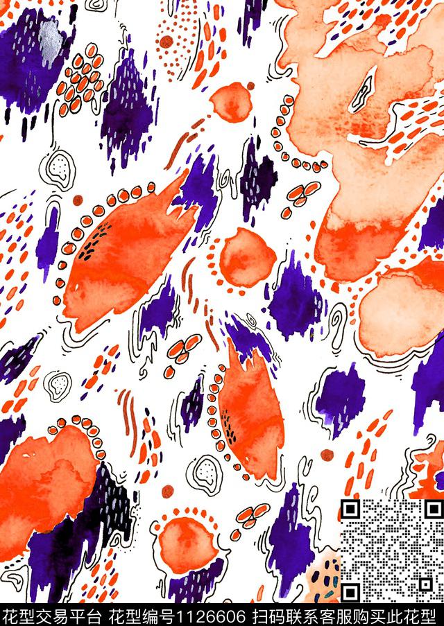 手绘几何ARMANI数码印花华亿平台下载（图片编号: 1126606） - 瓦栏（Walan）