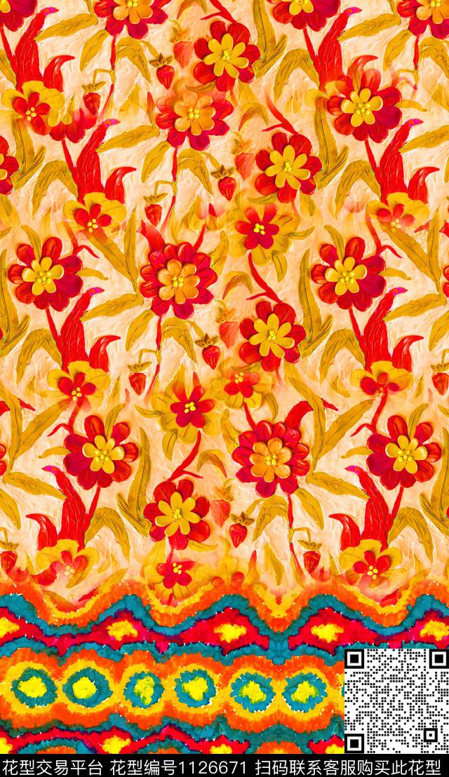 复古民族风深圳数码印花华亿平台下载（图片编号: 1126671） - 瓦栏（Walan）