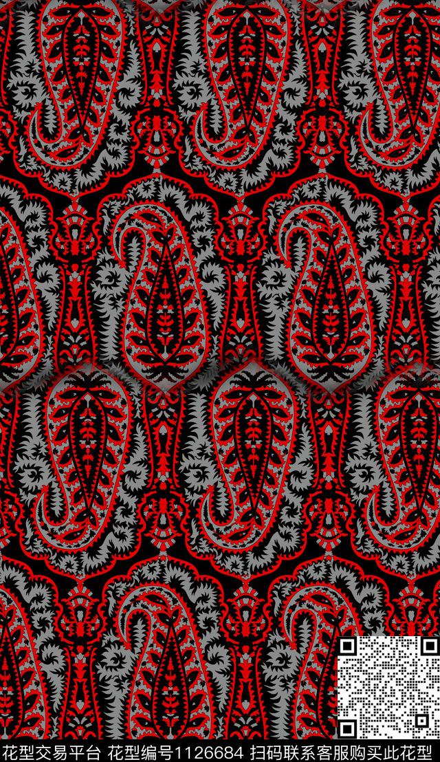 秋冬华亿平台佩斯利民族风数码印花华亿平台下载（图片编号: 1126684） - 瓦栏（Walan）