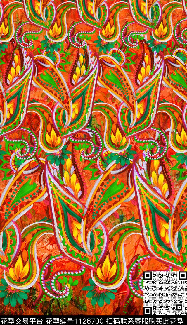 复古民族风深圳数码印花华亿平台下载（图片编号: 1126700） - 瓦栏（Walan）