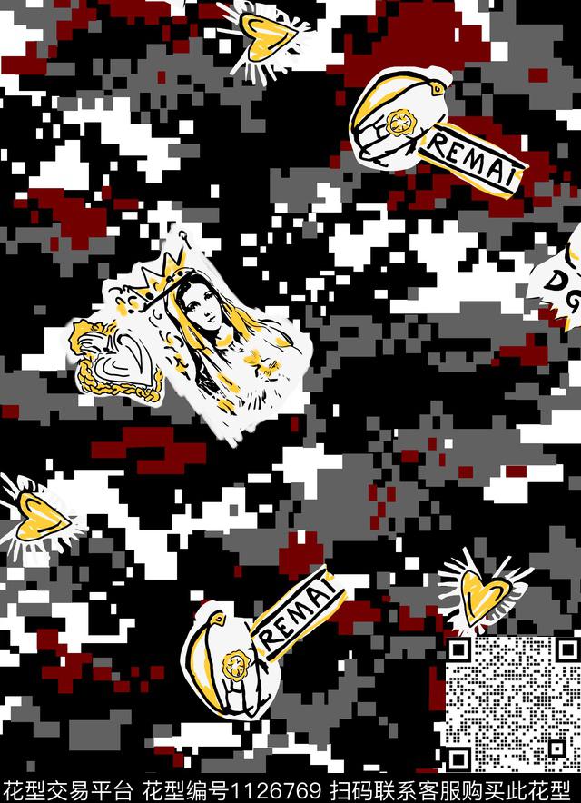 人物迷彩数码华亿平台数码印花华亿平台下载（图片编号: 1126769） - 瓦栏（Walan）