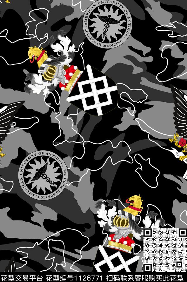 迷彩抽象男装数码印花华亿平台下载（图片编号: 1126771） - 瓦栏（Walan）