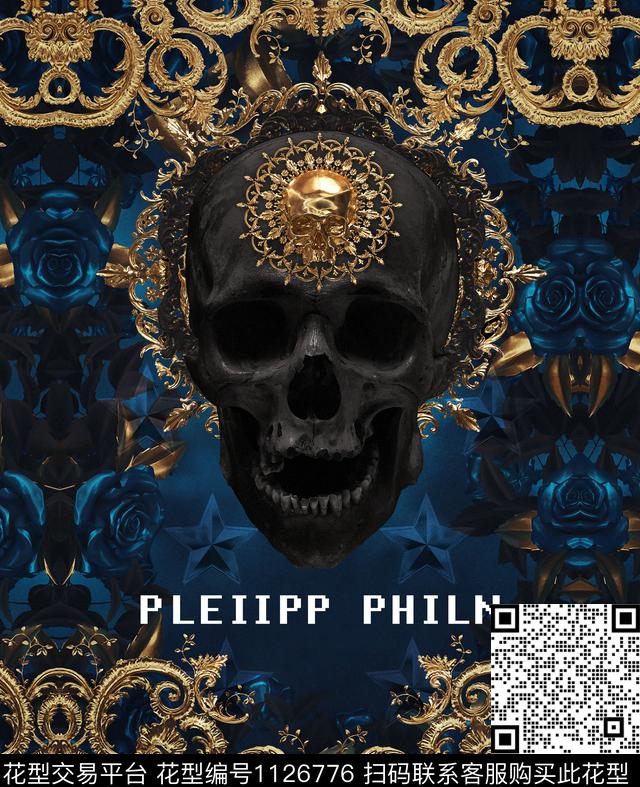 男装骷髅大牌风数码印花华亿平台下载（图片编号: 1126776） - 瓦栏（Walan）