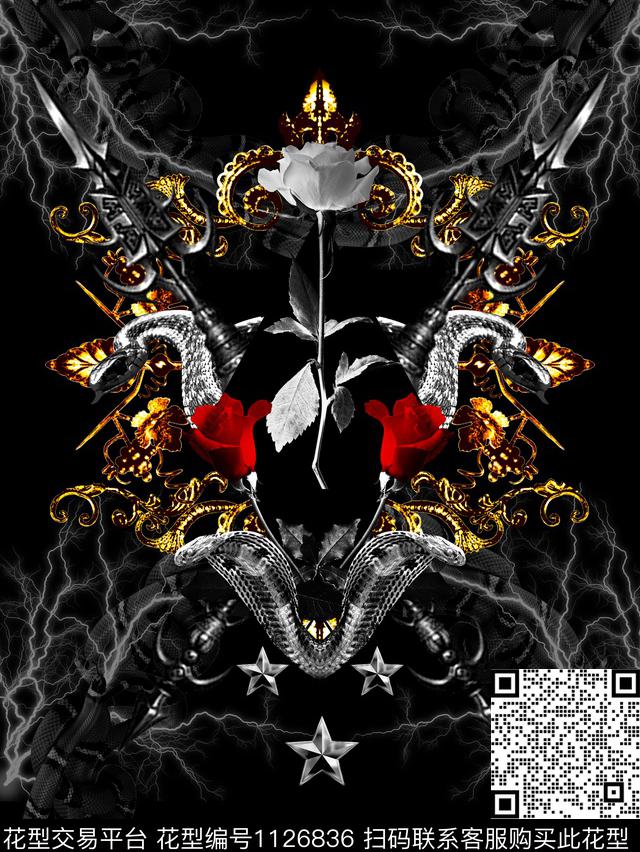 抽象潮牌几何数码印花华亿平台下载（图片编号: 1126836） - 瓦栏（Walan）