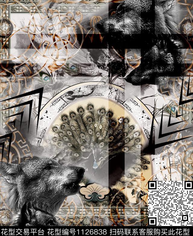 抽象潮牌几何数码印花华亿平台下载（图片编号: 1126838） - 瓦栏（Walan）