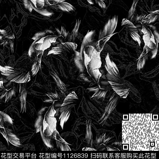 抽象花卉潮牌数码印花华亿平台下载（图片编号: 1126839） - 瓦栏（Walan）