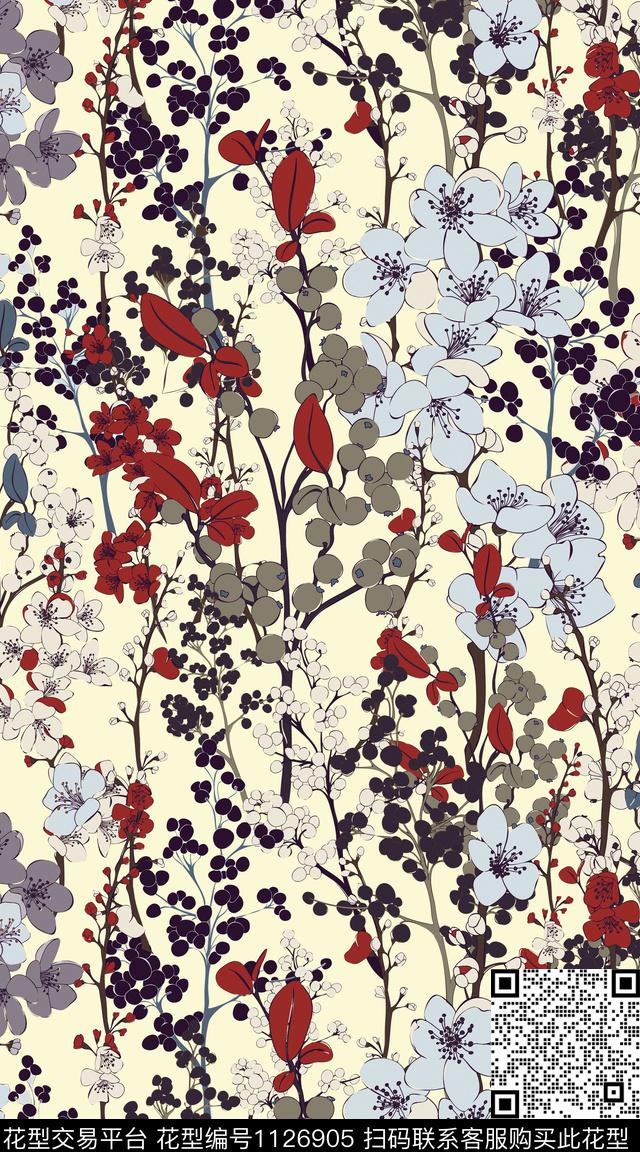 花卉数码华亿平台民族风传统印花华亿平台下载（图片编号: 1126905） - 瓦栏（Walan）
