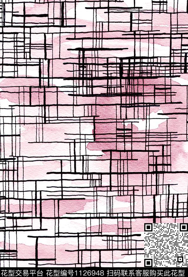 手绘笔触MOSCHINO数码印花华亿平台下载（图片编号: 1126948） - 瓦栏（Walan）
