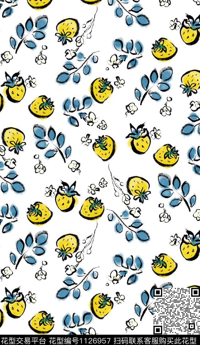 手绘笔触黑白华亿平台数码印花华亿平台下载（图片编号: 1126957） - 瓦栏（Walan）