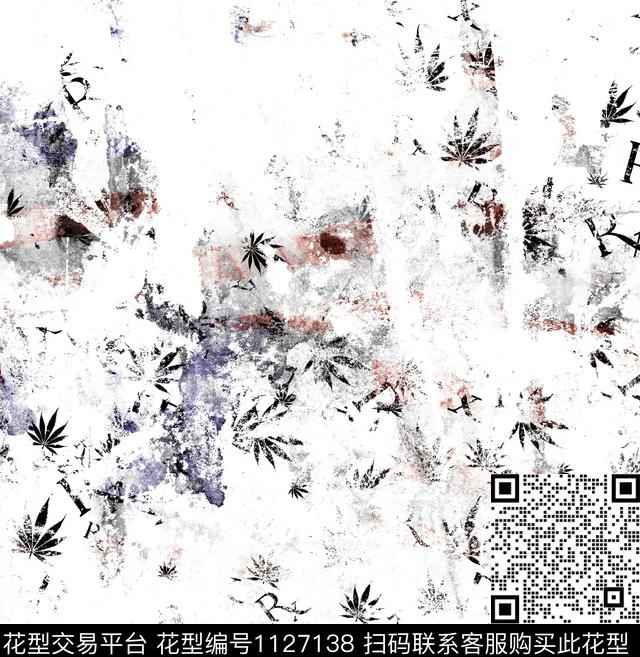 潮牌字母几何数码印花华亿平台下载（图片编号: 1127138） - 瓦栏（Walan）