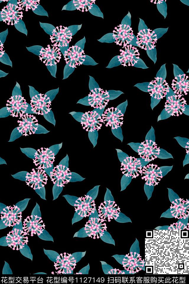 淑女花卉艺术数码印花华亿平台下载（图片编号: 1127149） - 瓦栏（Walan）