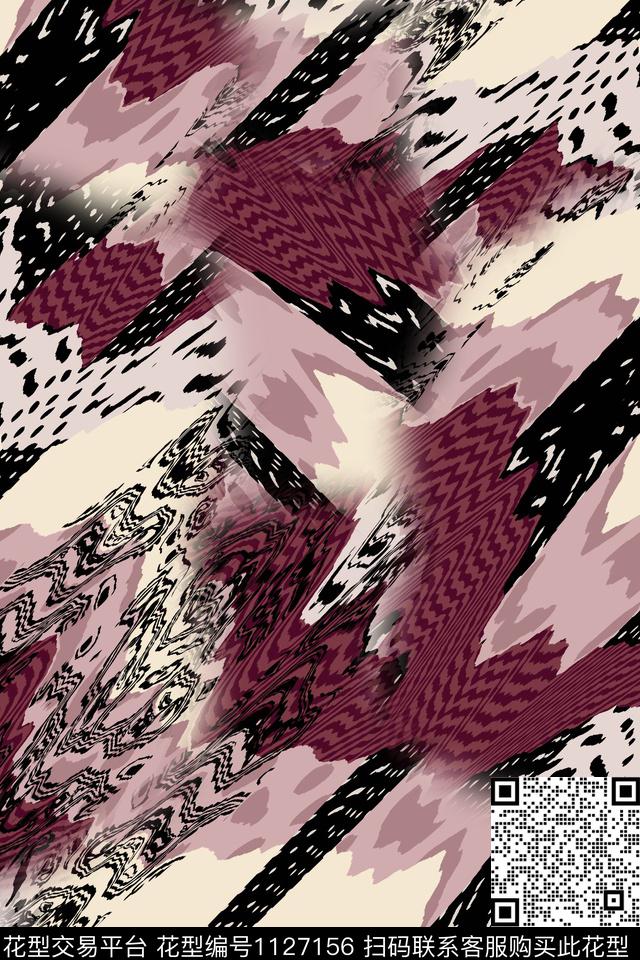 复古抽象中老年数码印花华亿平台下载（图片编号: 1127156） - 瓦栏（Walan）