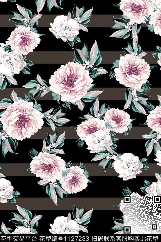 花卉藤蔓大牌风传统印花华亿平台下载（图片编号: 1127233） - 瓦栏（Walan）