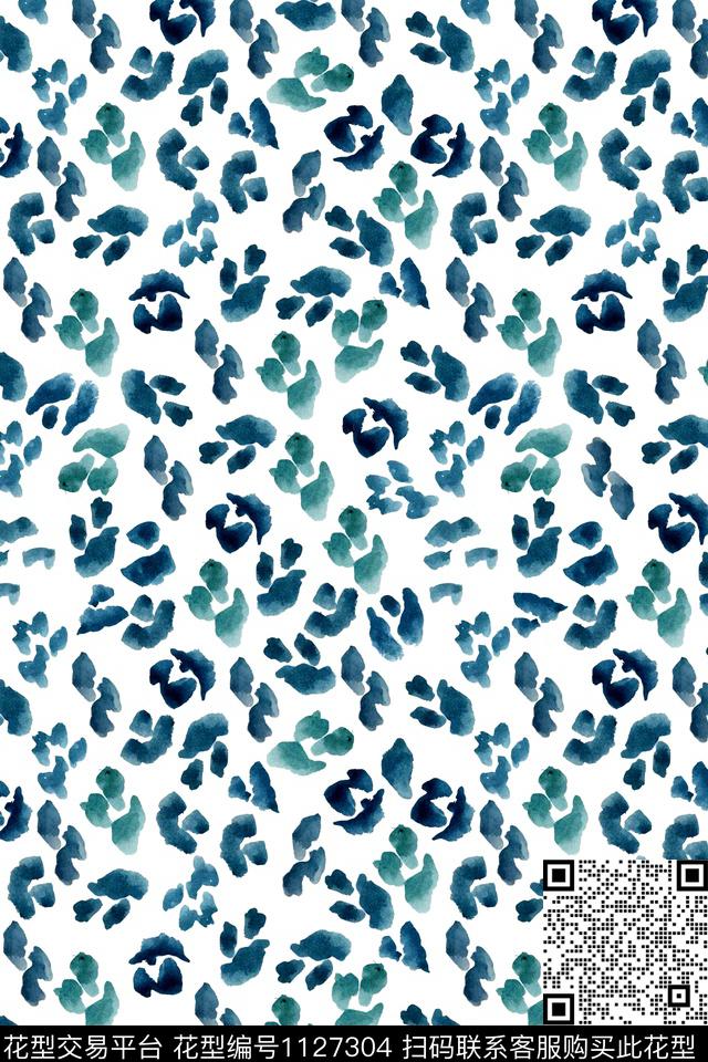 水彩豹纹女装数码印花华亿平台下载（图片编号: 1127304） - 瓦栏（Walan）