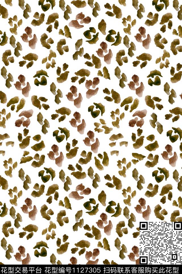 水彩豹纹女装数码印花华亿平台下载（图片编号: 1127305） - 瓦栏（Walan）