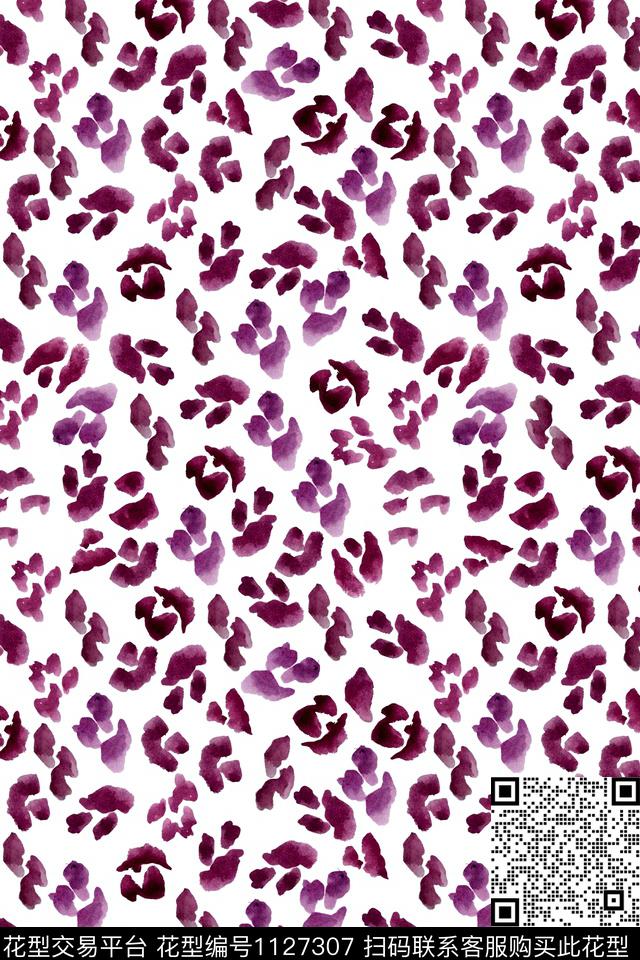 水彩豹纹女装数码印花华亿平台下载（图片编号: 1127307） - 瓦栏（Walan）