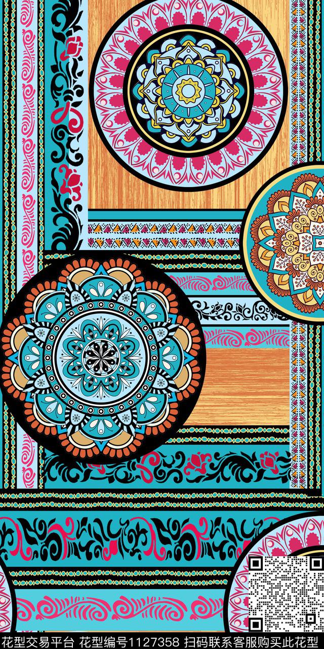 格子几何民族风传统印花华亿平台下载（图片编号: 1127358） - 瓦栏（Walan）