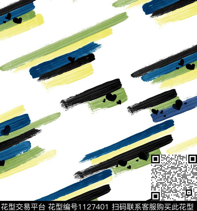 笔触MOSCHINO水墨风数码印花华亿平台下载（图片编号: 1127401） - 瓦栏（Walan）