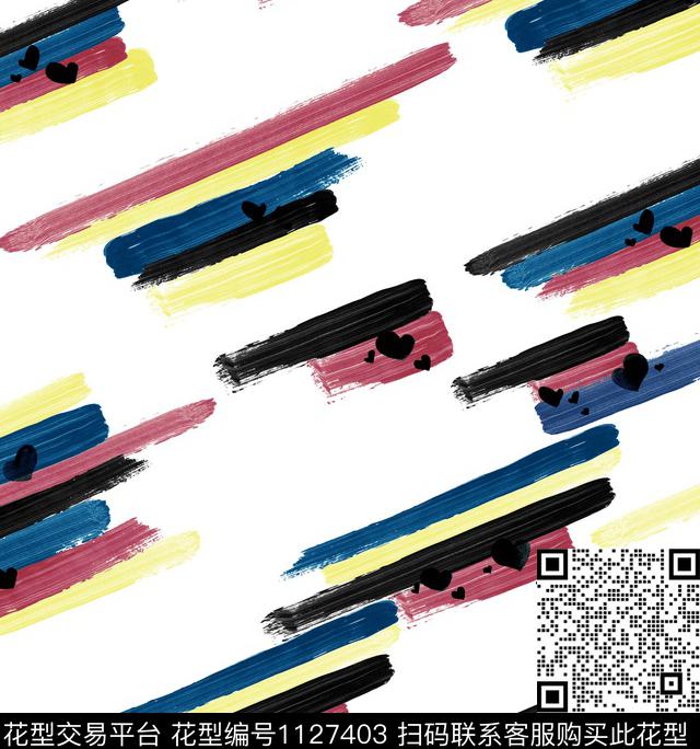 笔触MOSCHINO水墨风数码印花华亿平台下载（图片编号: 1127403） - 瓦栏（Walan）