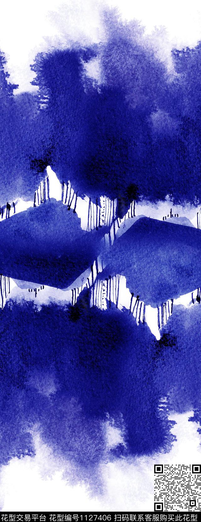 数码定位花水彩大牌风数码印花华亿平台下载（图片编号: 1127406） - 瓦栏（Walan）