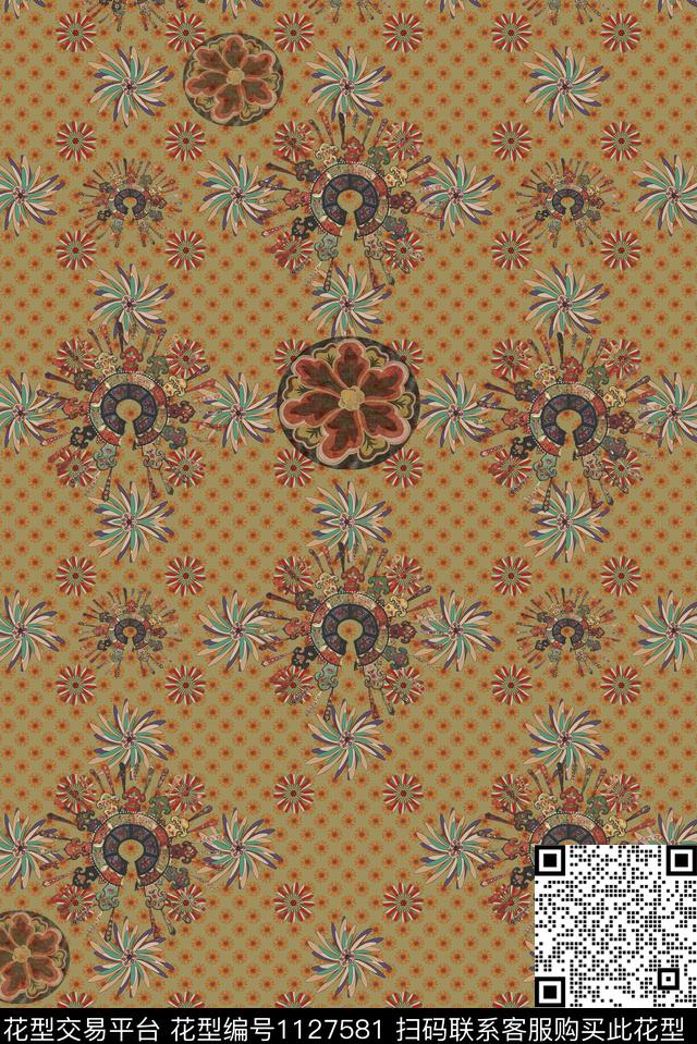 清爽数码华亿平台复古数码印花华亿平台下载（图片编号: 1127581） - 瓦栏（Walan）