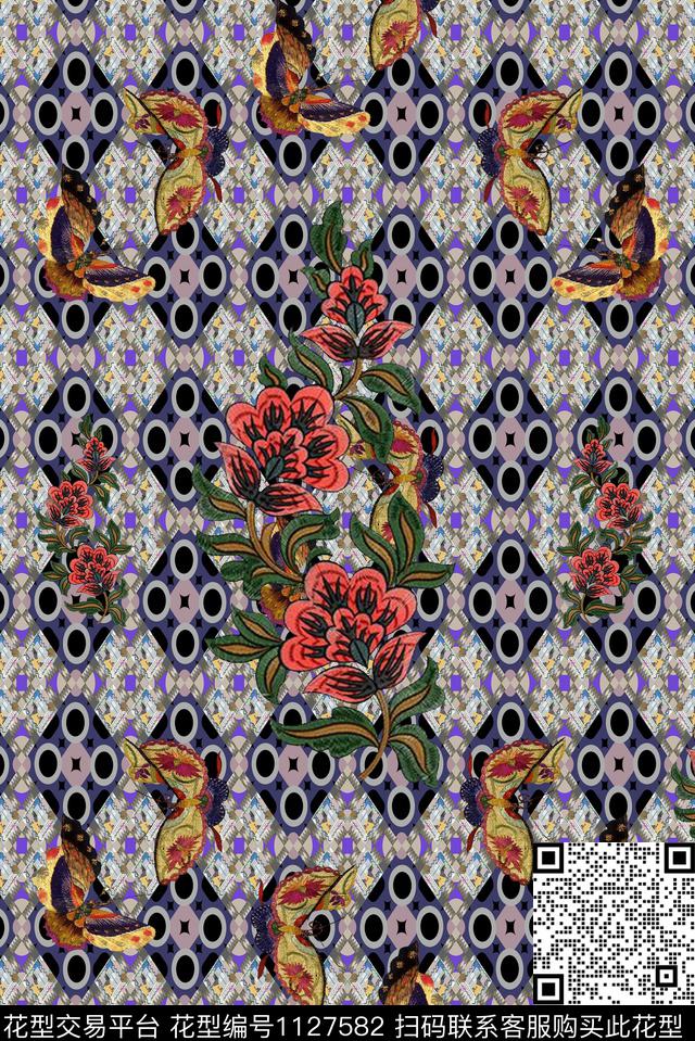 清爽数码华亿平台复古数码印花华亿平台下载（图片编号: 1127582） - 瓦栏（Walan）