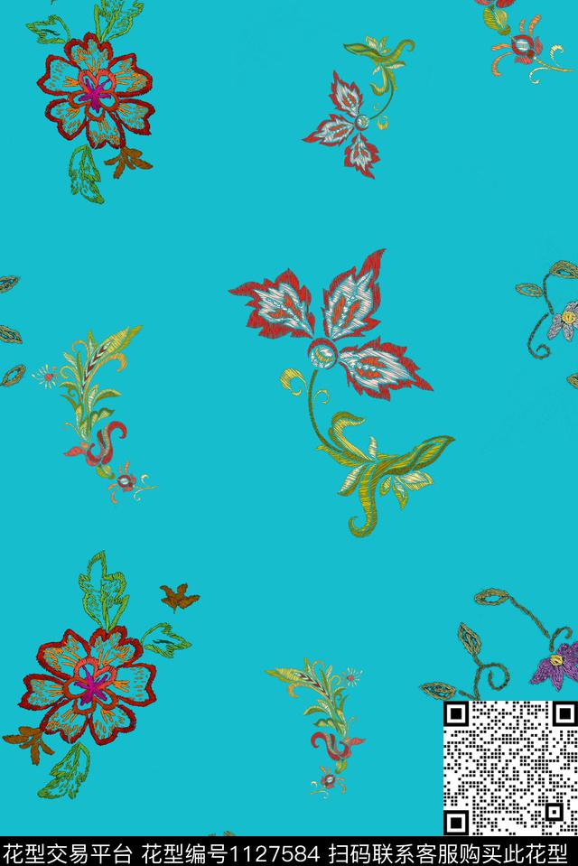 清爽数码华亿平台复古数码印花华亿平台下载（图片编号: 1127584） - 瓦栏（Walan）