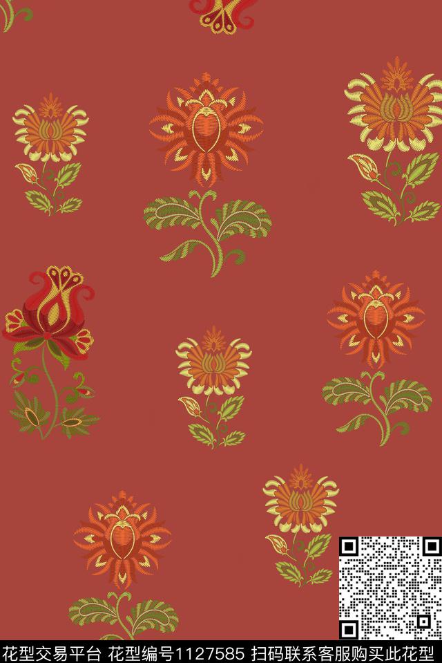 清爽数码华亿平台复古数码印花华亿平台下载（图片编号: 1127585） - 瓦栏（Walan）