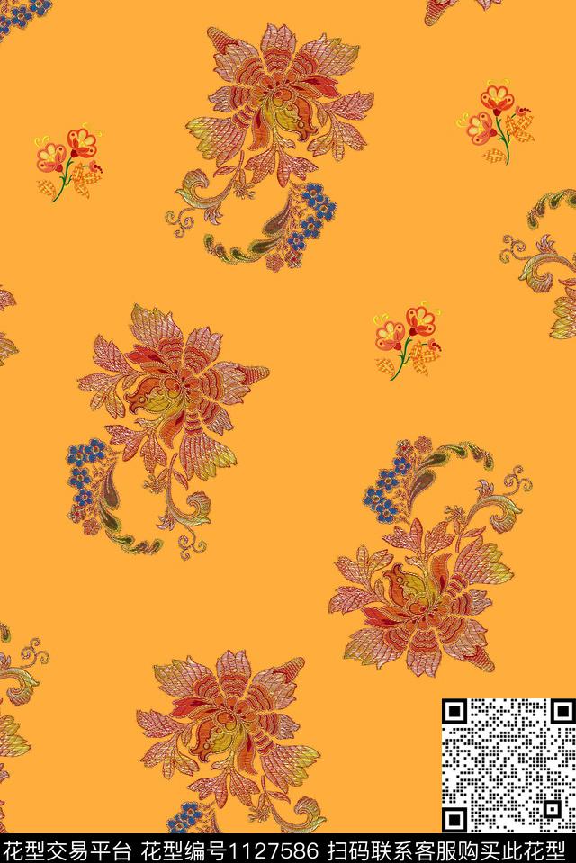 清爽数码华亿平台复古数码印花华亿平台下载（图片编号: 1127586） - 瓦栏（Walan）