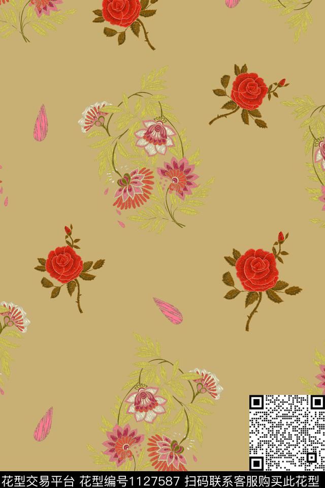 清爽数码华亿平台复古数码印花华亿平台下载（图片编号: 1127587） - 瓦栏（Walan）